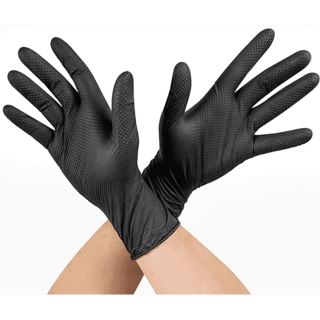 GUANTE RAVEN NITRILO TEXTURIZADO NEGRO